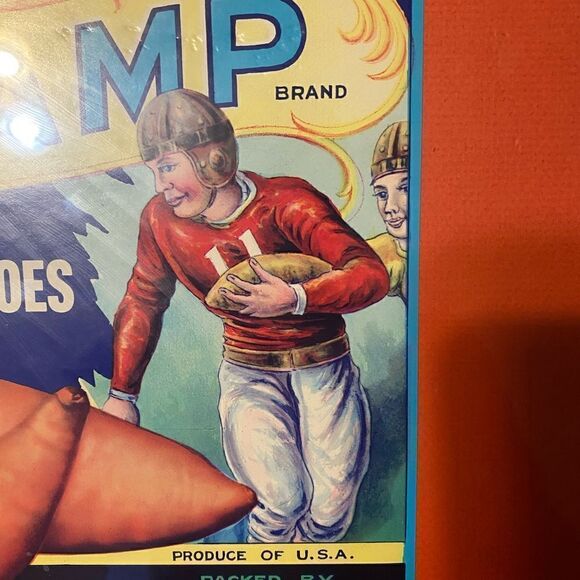 Vintage Framed LSU tigers champs Louisiana sweet potatoes and yams crate label - Picture 4 of 4